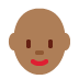 👩🏾‍🦲 woman: medium-dark skin tone, bald display on Twitter